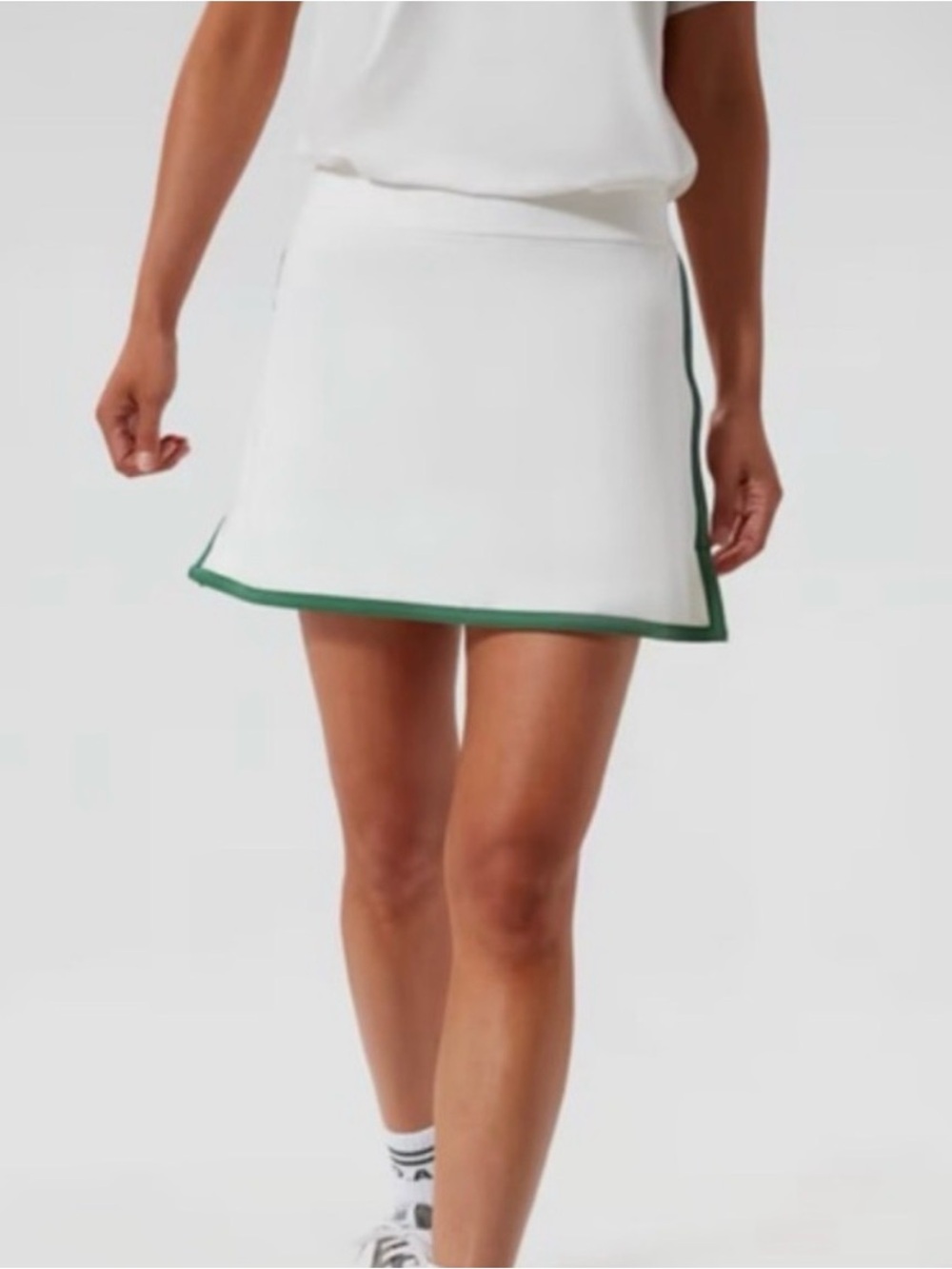 Tuckernuck White Tennis Skirt with Green Trim